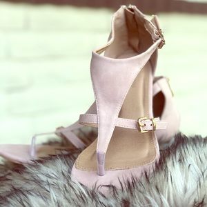 Plush wedged sandals NWOT